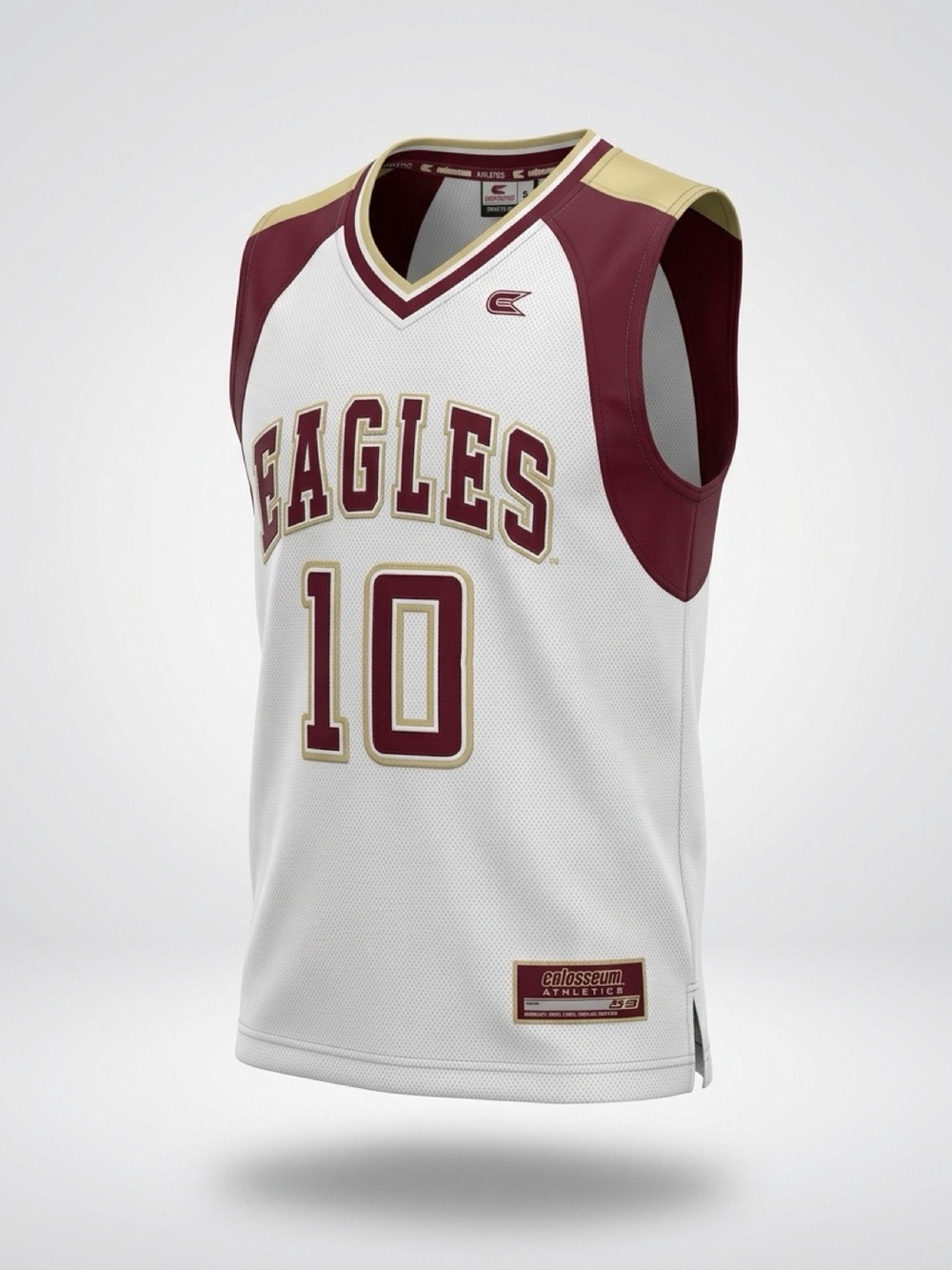 Colosseum Boston College Eagles Youth White & Maroon Basketball Jersey - #10